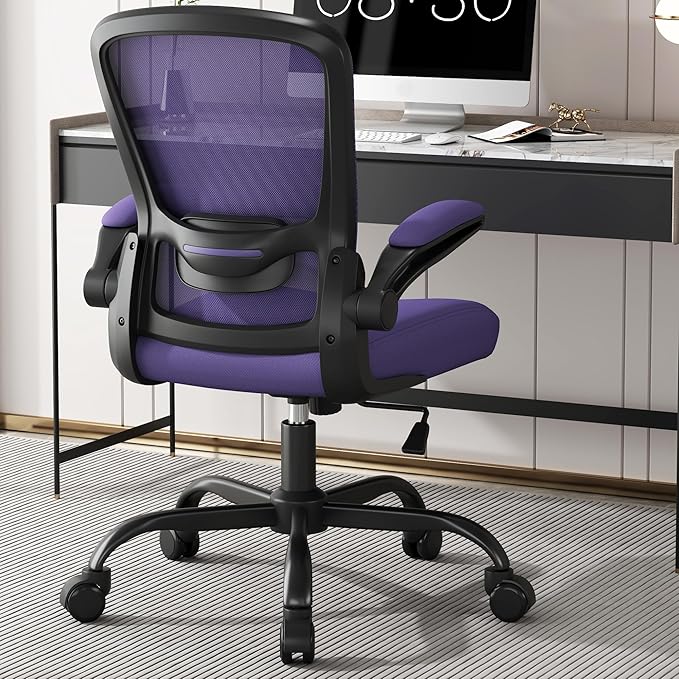 Mimoglad Office Chair, Ergonomic Desk Chair with Adjustable Lumbar Support, High Back Mesh Computer Chair with Flip-up Armrests- Task Chairs, Executive Chair for Home Office