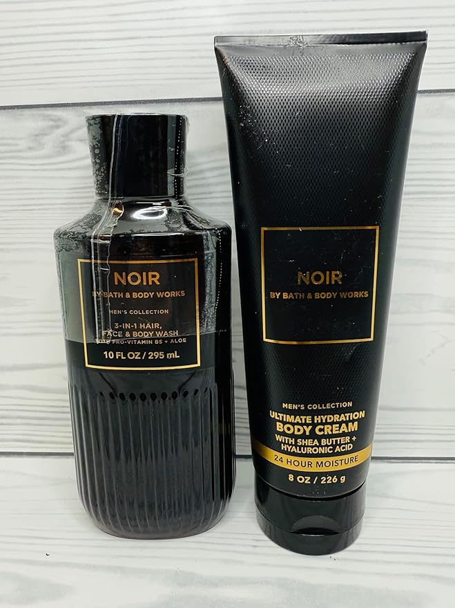 Bath & Body Works Noir Ultimate Hydration Body Cream and Body Gel Wash 2 Piece Set