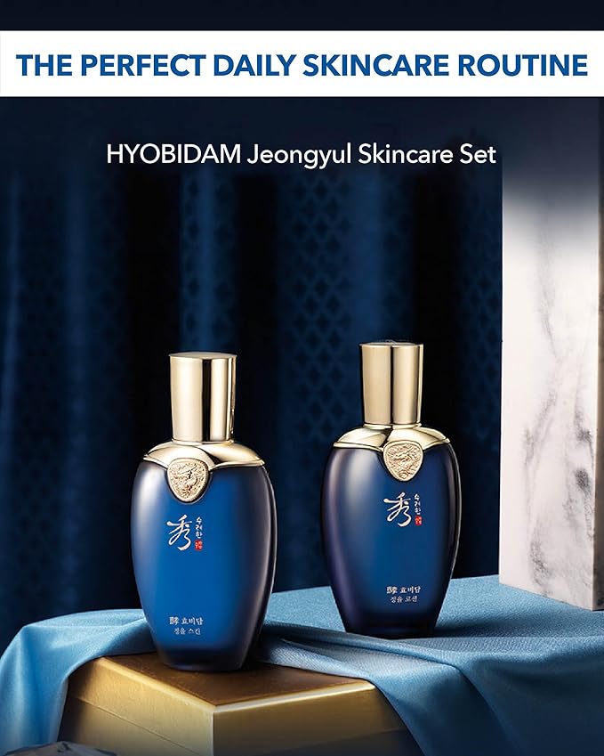 Sooryehan Hyobidam (Jeongyul Skincare Set, 11.5fl oz) - Men's Daily Toner & Moisturizer Set for Wrinkle Improvement. Korean Skincare by LG Beauty. Fermented Ginseng, Velvet Antler.