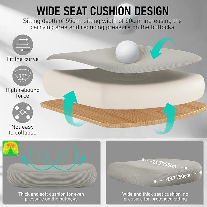 High Back Ergonomic Office Chair, Breathable Mesh Desk Chair with Lumbar Support, Adjustable Headrest, Flip-up Armrests, Computer Gaming Chair, (LightGray, 1Pack)
