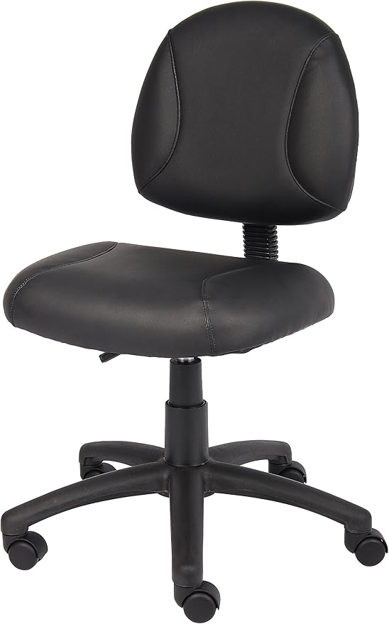 Boss Office Products Posture Task Chair Without Arms in Black, Low-Back (B305)