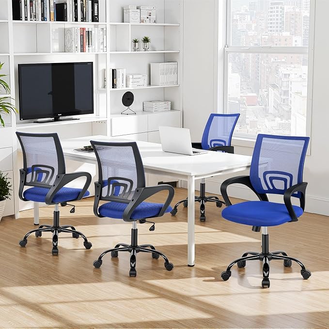 BestOffice Office Chair Ergonomic Cheap Desk Chair Mesh Computer Chair Lumbar Support Modern Executive Adjustable Stool Rolling Swivel Chair for Back Pain (Blue)
