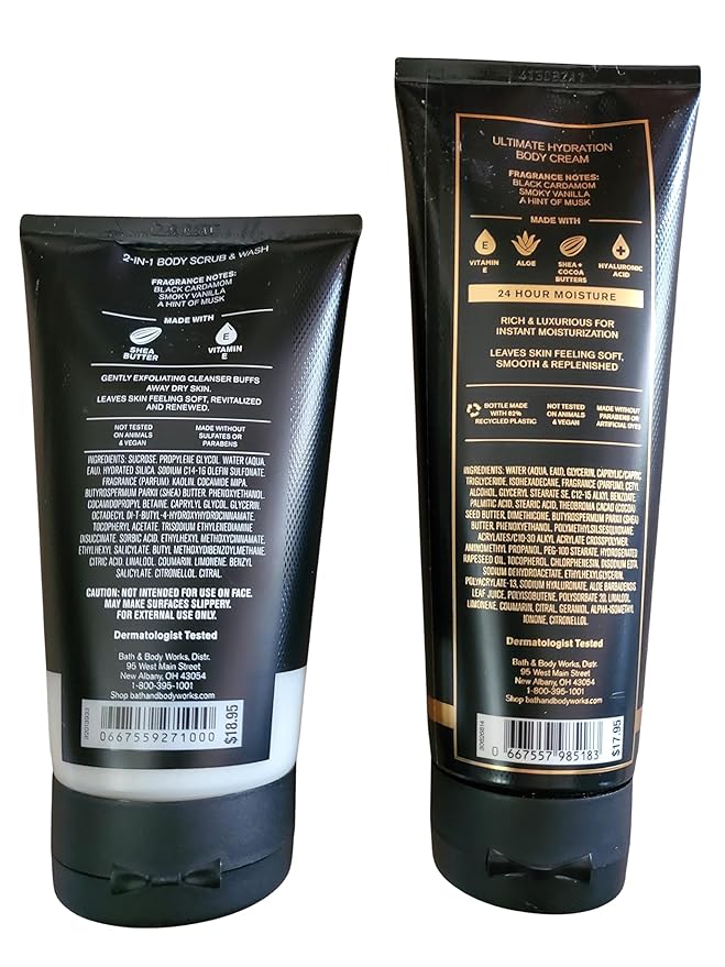Bath & Body Works Men's Noir Ultimate Hydration Body Cream and Body Scrub
