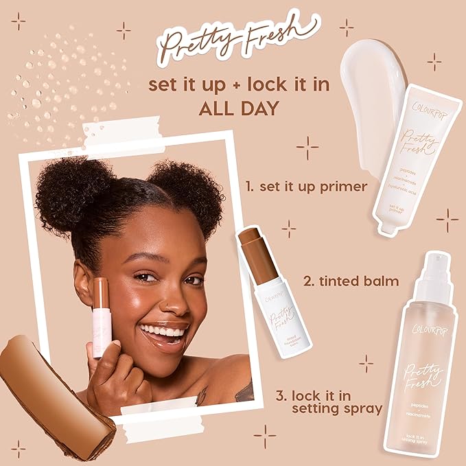ColourPop Pretty Fresh Tinted Foundation Stick - Balm to Cream Foundation with Light to Medium Coverage - Infused with Hydrating Hyaluronic Acid, Peptides & Niacinamide - Light 8 (0.29 oz)
