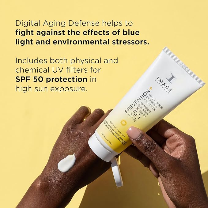IMAGE Skincare PREVENTION+ Daily Ultimate Protection Moisturizer,SPF 50 Face Sunscreen Lotion,Zinc Oxide,Blendable with No White Cast,3.2 oz,(Pack of 2)