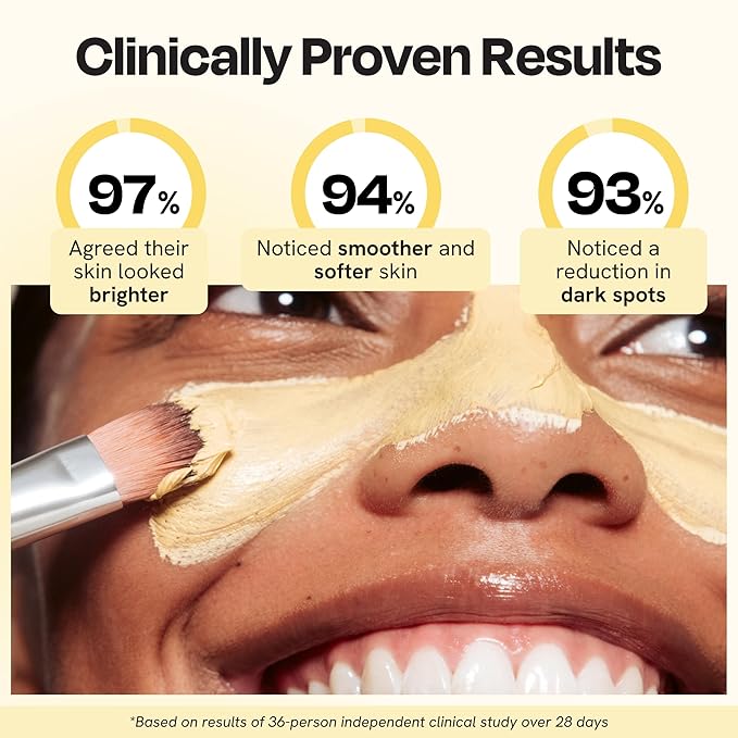 Gleamin Vitamin C Clay Mask for Dark Spots - Brightening Clay Face Mask with Turmeric, Deep Cleansing & Pore Refining Treatment, Helps Improve Uneven Tone & Post-Blemish Texture, 2.5 oz Up to 20 Uses