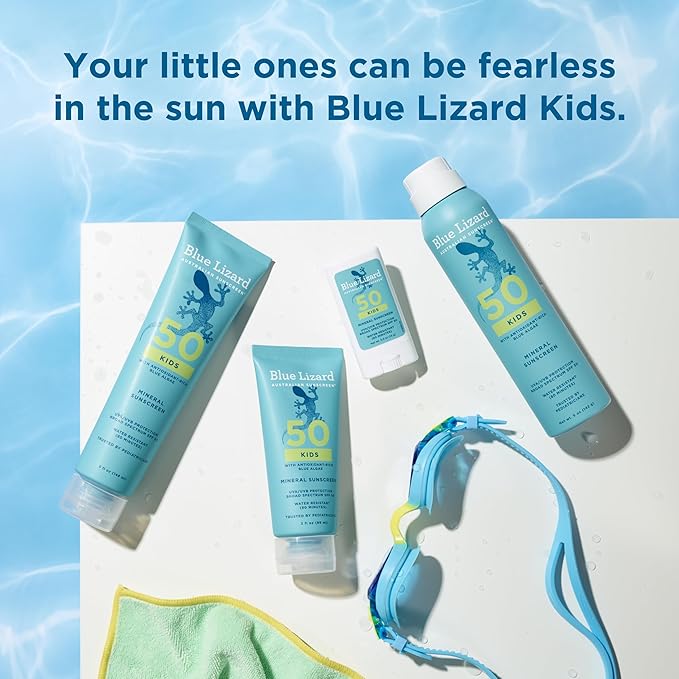 Blue Lizard Kids Mineral SPF 50 Sunscreen Lotion, 100% Mineral, Children’s Sunscreen, Water-Resistant Formula, Paraben-Free, Fragrance-Free, 5 fl oz