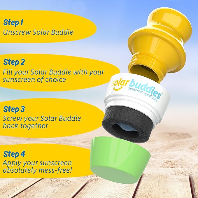Green Bag Bundle Set For Solar Buddies Refillable Roll On Sunscreen Suncream Applicator Bag Bundle With Applicator Carabina Clip For Families, Kids, Adults, Travel Set