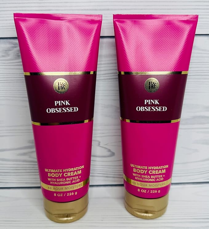 Bath & Body Works Womens Pink Obsessed Ultimate Hydration Body Cream 8 Ounces Pack of 2