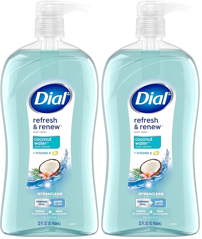 Dial Body Wash, Refresh & Renew Coconut Water, 32 fl oz (Pack of 2)