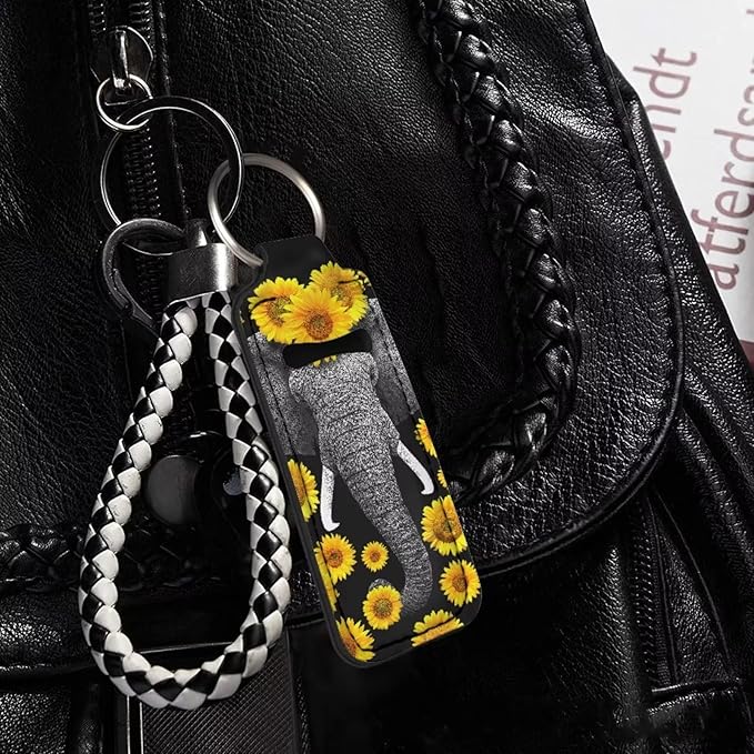 Lipstick Holder Keychain, Cute Keychains for Lip Balm Holder, Neoprene Lipstick Sleeve Pouch for Women Men Teens