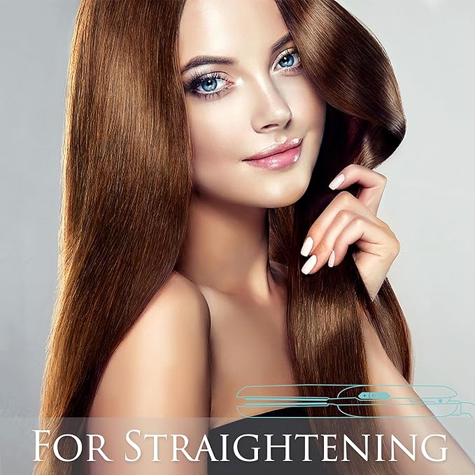 Heysam Professional Hair Iron, Wide Flat Iron Hair Straightener and Curler 2 in 1, Portable Dual Voltage Straightening Ceramic Flat Iron 1.6-Inch for Thick Hair, 30S Fast Heating, LCD Display