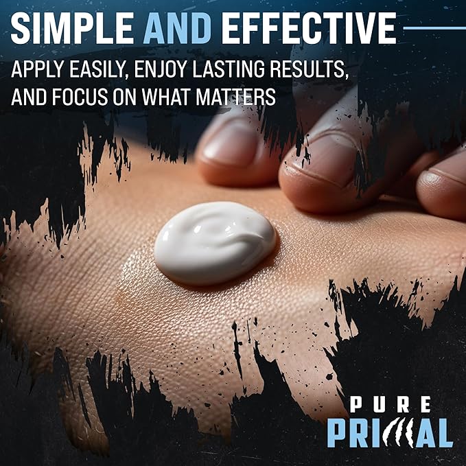 Pure Primal Delay Cream for Men, Enhances Endurance to Last Longer in Bed - 7.5% Benzocaine - No Mess Choice Over Delay Spray - Retardantes para Caballeros - 1oz