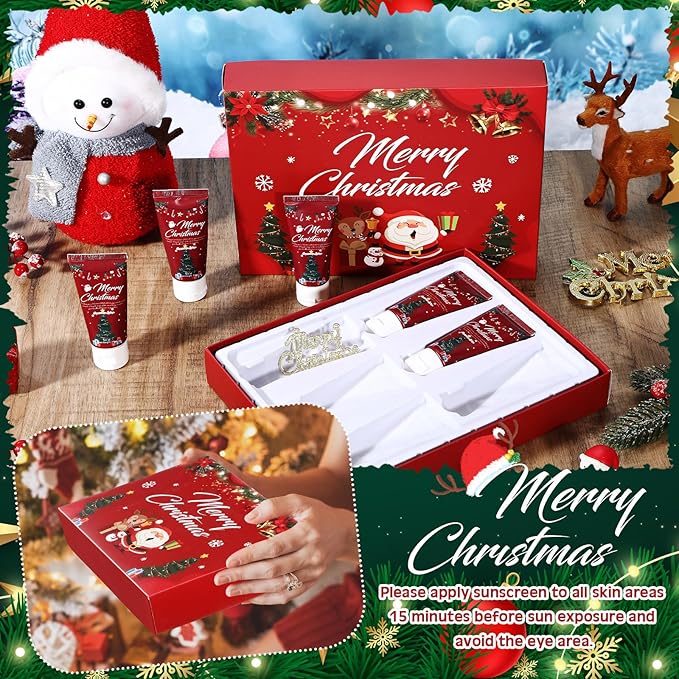 6 Pcs Christmas Gifts Travel Size Sunscreen Spf 30 Mini 1oz Travel Water Resistant Sunscreen Lotion for Christmas Party Favors