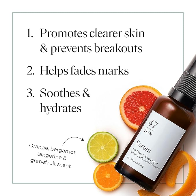 47 Skin Anti-blemish & scar repair Serum enriched with Silver Chitoderm for All Skin Types, Clear Skin Moisturiser, 50ml