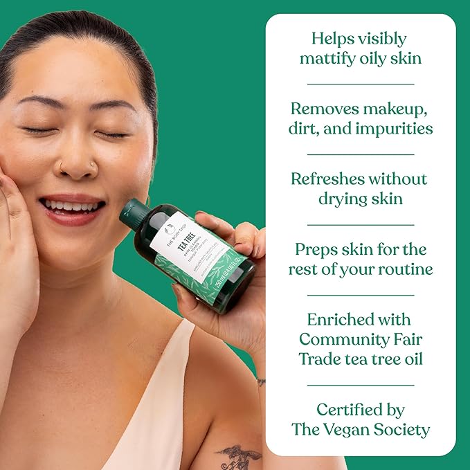 The Body Shop Tea Tree Skin Clearing Mattifying Toner – Purifying Vegan Facial Toner for Oily, Blemished Skin – 8.4 oz