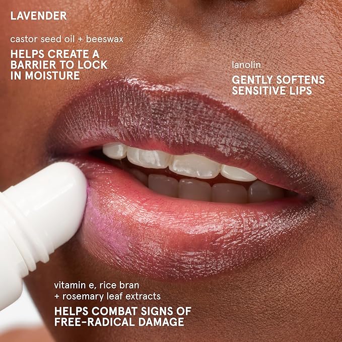 Glossier Balm Dotcom Hydrating Tinted Lip Balm - Universal Salve, Up to 12 Hour Moisture for Dry Lips, Cuticles & Skin - Lanolin, Beeswax & Castor Oil - Lavender, Lilac Tint, 15ml