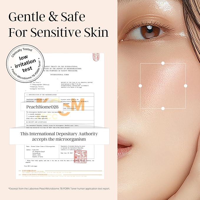 PeachMicrobiome 78 PDRN Milky Peach Toner, Niacinamide & Allantoin to Support Skin Barrier and Calm Skin – Suitable for Sensitive Skin Types, Korean Skin Care (125ml / 4.22 fl. oz.)