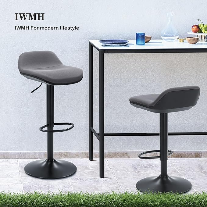 IWMH Standing Desk Stool, Height Adjustable Standing Desk Chair, Ergonomic Sit Stand Stool with Footrest, 360° Swivel Leaning Stools for Office Home (Grey)