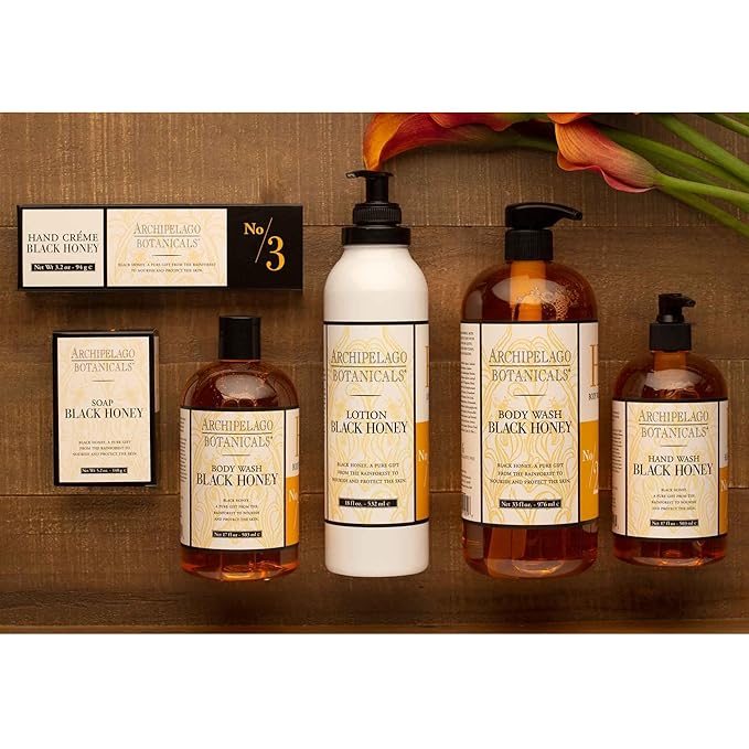 Archipelago Botanicals Black Honey Hand Crème, Rich and Lightly Scented Hand Lotion for Dry Skin, Cuticles and Rough Spots, Premium Plant Extracts (3.2 oz)