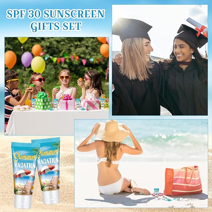 36 Pcs Mini Tinted Sunscreen Bulk for Summer Vacation Party Spf 30 Water Resistant Sunscreen Lotion Bulk 1 oz Travel Size for Thank You Gifts Summer Vacation Party Supplies