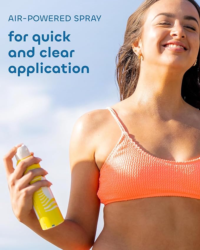 Seaweed Bath Co. Clear Guard SPF 40 Sport Broad Spectrum Sunscreen - Quick Dry, Air-Powered Spray - Natural Tropical Scent - With Sustainably Harvested Seaweed, Aloe, Avocado Oil - 6 oz