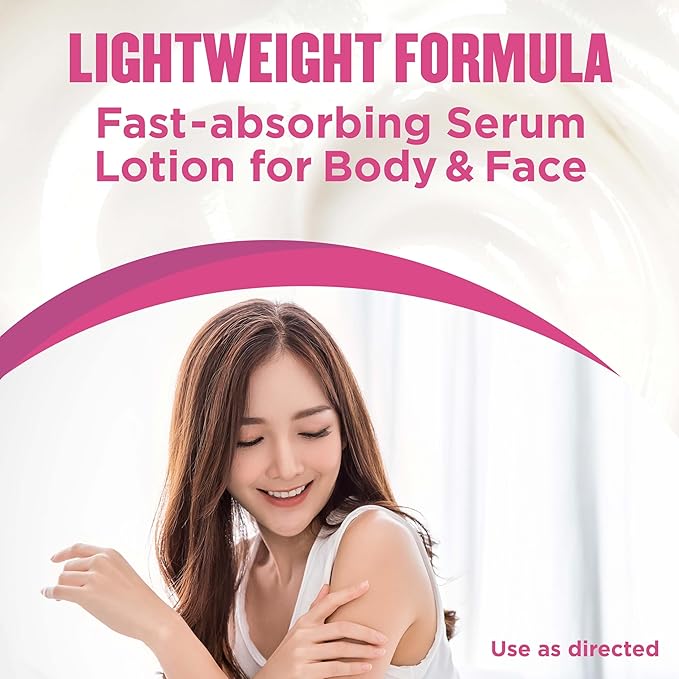 Gold Bond Plumping Collagen Body & Face Serum Lotion, Lightweight Hydrating Moisturizer with Collagen Peptide Complex, Jojoba & Grapeseed Oils to Visibly Plump Skin, Cherry Blossom Scent, 2 oz, 6 pack