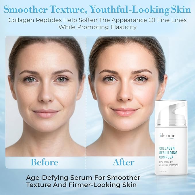 Collagen Rebuilding Complex – Deep Collagen Serum for Face Anti Aging, Skin Firming, Hydrating Night Serum with Green Tea, Panthenol, Magnesium & Ascorbyl Phosphate