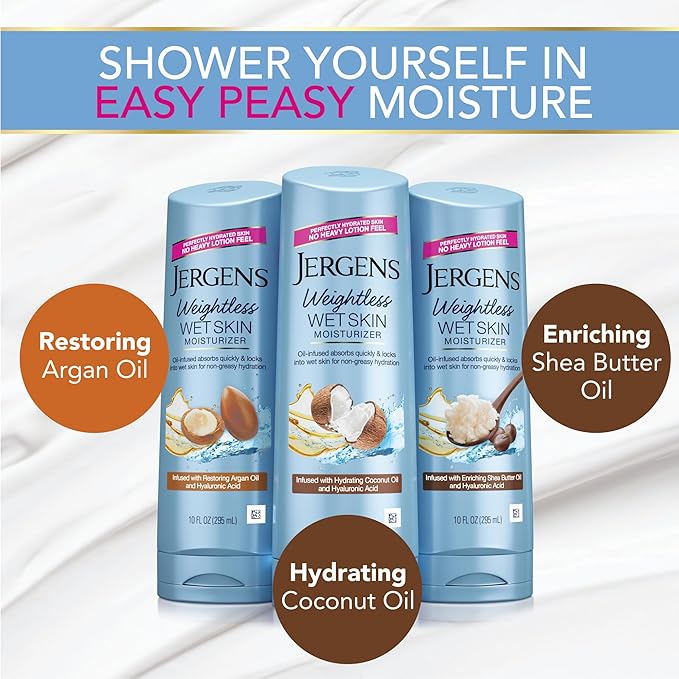 Jergens Wet Skin Body Moisturizer with Refreshing Coconut Oil, 10 Oz,Pack of 2