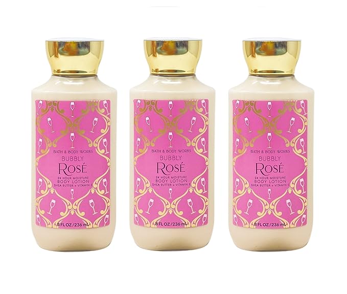 Bath & Body Works Bubbly Rose 24 Hour Moisture Body Lotion Set - Set of 3