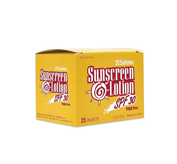 Safetec Sunscreen, 3.5 g. (.123 oz.) Pouch 25ct. Box (24 Boxes/case) SPF 30