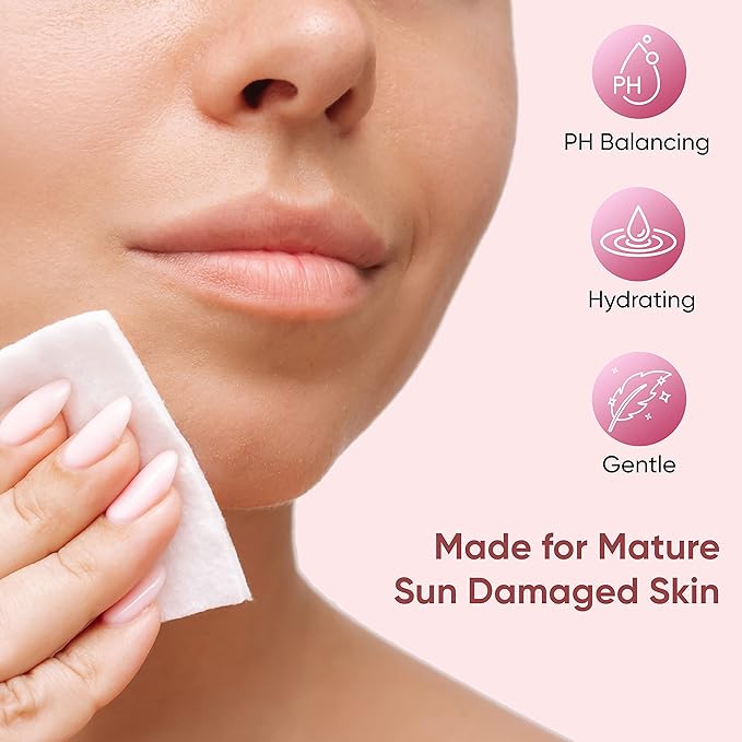 Rejuvenating Rose Toner Spray 8oz / 240ml - for Mature/Sun Damaged Skin | PH Balancing | Alcohol-Free | Gentle Hydrating Face Toner | Daily Facial Skin Care | Made in France