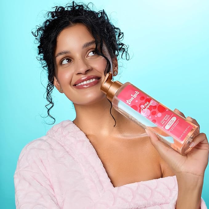 Tree Hut Pink Champagne Foaming Gel Body Wash, Hydrating & Moisturizing Shower Gel for Soft, Glowing Skin, Fruity Floral Scent, 18 fl oz