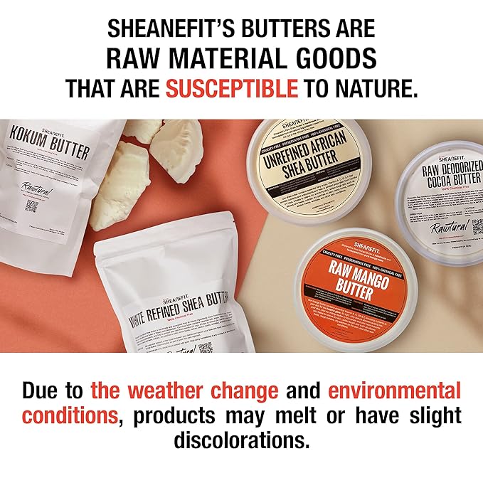 Sheanefit Raw Unrefined African Shea Butter, Natural Body Butter, Soft & Smooth Daily Moisturizer For Face & Body Ivory 8oz (Pack of 1)