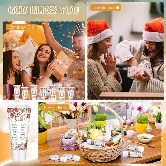 24 Pcs Mini Sunscreen Bulk for Summer Wedding Party SPF 30 Water Resistant Sunscreen Lotion Bulk 1oz Travel Size for Thank You Gifts Wedding Party Supplies(White Cream,Religious)