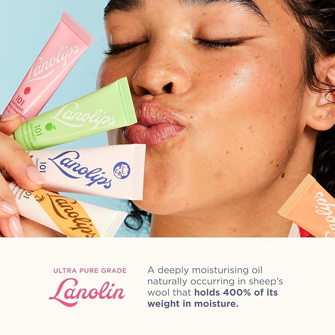 Lanolips 101 Ointment - Lanolin Lip Balm for Smooth, Hydrated & Healthy Lips - Multipurpose Lip Ointment with Lanolin Oil for Dry Lips, Cuticles & More - Peppermint (0.52 oz)