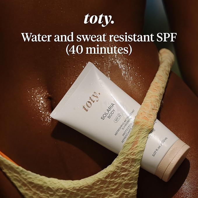Toty by Sofia Vergara - Solaria Body SPF 50 Refreshing Antioxidant Sunscreen - UVA/UVB Protection - Weightless Body SPF for All Skin Types - Water & Sweat Resistant - 5.07 fl oz