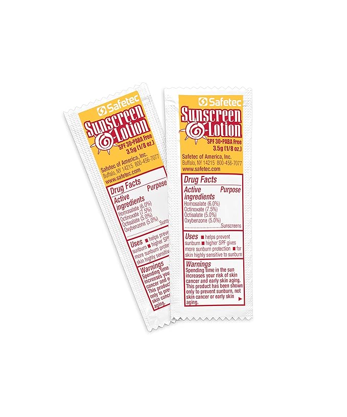Safetec Sunscreen, 3.5 g. (.123 oz.) Pouch 25ct. Box (24 Boxes/case) SPF 30