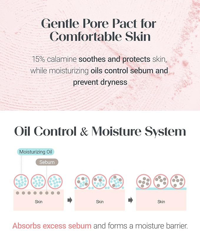 THESAEM Saemmul Perfect Pore Pink Pact - Sebum Control Face Powder with 15% Calamine for Oily Sensitive Skin - Oil Control Moisture System Compact - Korean Makeup Pressed Powder, 0.37 oz. 2 Pack
