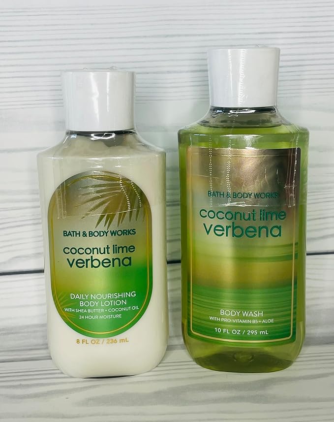 Bath & Body Works Coconut Lime Verbena Body Lotion and Body Gel Wash 2 Piece Set