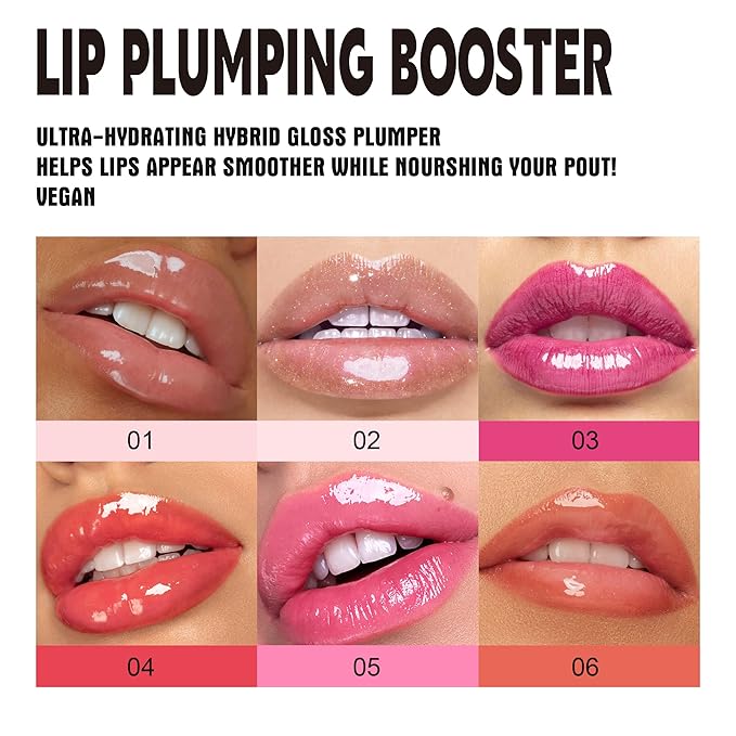 Spicy Lip Gloss Plumper Glossy Lip Lipstick, Lifting Gloss, Hydrating, Volumizes, High-Shine, Lip Plumping Lip Glaze Lip Makeup, Plump & Pout Lip Plumper for Women Girls (#04)