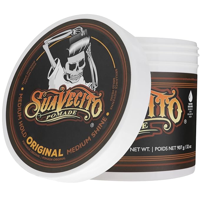 Suavecito Original Hold Pomade 32 oz, 1 Pack - Medium Hold Hair Pomade For Men - Medium Shine Water Based Wax Like Flake Free Hair Gel - Easy To Wash Out - All Day Hold For All Hairstyles