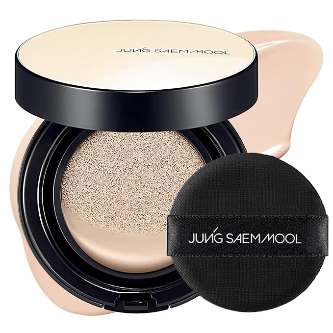 JUNG SAEM MOOL Essential Skin Nuder Cushion | Natural Finish, Buildable Coverage Cushion Foundation by Korean Makeup Artist (Refill Not Included, 0.49 Fl Oz, SPF 50), 17 Fair Pink