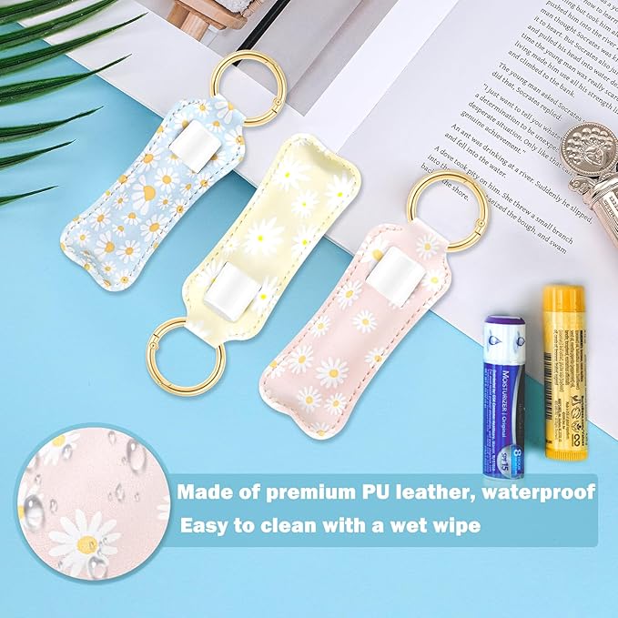 WK IEASON Lip Balm Holder for Chapstick Lipstick Sleeve Keychain,Small Christmas Gifts Stocking Stuffers for Teen Girls Women