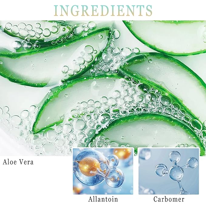 8PCS Organic Aloe Vera Gel for Face,Moisturizing After Sun Lotion,Refreshing Pure Aloe Vera Lotion,Hydrating Travel Size Aloe Vera Gel for Hair,Skin,Body,After Sun Care and After Wax Care