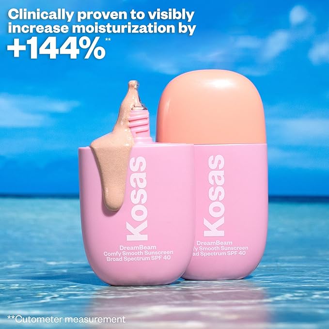 Kosas Mini DreamBeam SPF 40 Mineral Sunscreen for Face – Travel Size Makeup Prep & Sun Protection, 15 ml