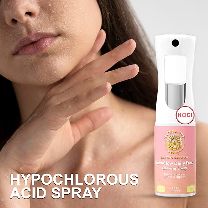 Natura Mist Hypochlorous Acid HOCl Spray for Face & Skin, Daily Cleanser & Hydrating Toner - Hypoallergenic, Alcohol-Free Gentle Mist for Sensitive Skin – 6 oz
