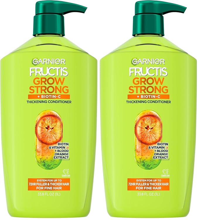 Garnier Fructis Grow Strong Thickening Conditioner for Fine Hair,Biotin-C,32.3 Fl Oz,(Packaging May Vary),(Pack of 2)