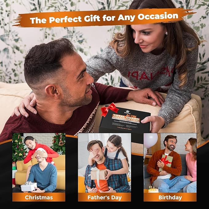 Gift for Men Skincare Skin Care Set for Men Him Complete Routine Kit with Niacinamide & Ceramides - Face Cleanser, Scrub, Toner, Serum, Moisturizer Cream, Lip Balm - Christmas, Valentine's Day Gifts