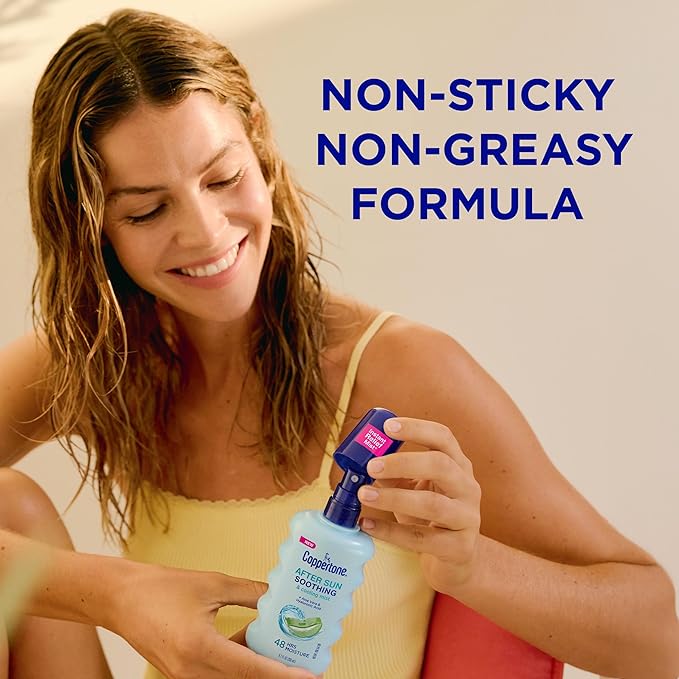 Coppertone After Sun Mist With Aloe Vera and Hyaluronic Acid, Soothing and Cooling Mist for Sun-Stressed Skin, Dermatologically Tested, Hypoallergenic After Sun Skin Care, 6.7 Oz Bottle